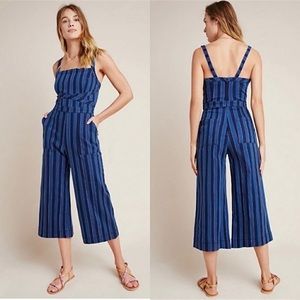 NWOT Anthropology Striped Blue Jumpsuit